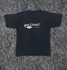 Vintage 90s Got Jesus Christ? It’s Hell Without Him TShirt X-Large Black Murina