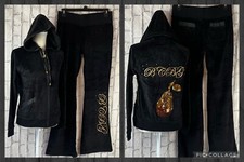 BCBG Maxazria Size:L Women Lounge Set Sequin Details Velvet Black