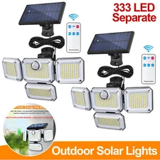 Solar Power 333 LED Light PIR Motion Sensor Outdoor Security Lamp Wall Garden 
