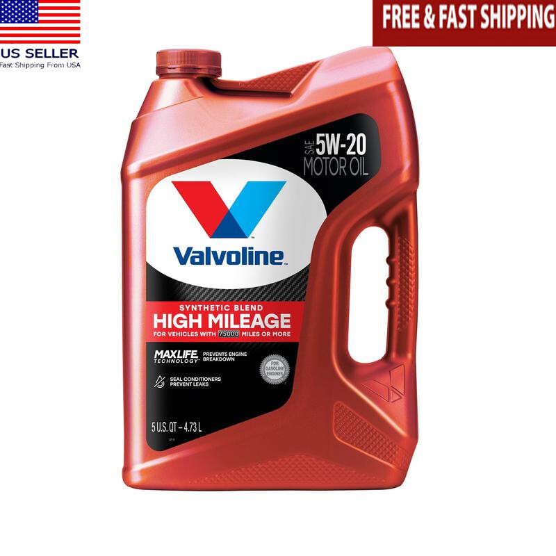 High Mileage Synthetic Blend Motor Oil 5W20 Engine Protection Seal Conditioners
