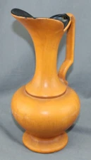 Mid Century Haeger Pitcher Flower Vase Vintage Gold and Black Ceramic Art 1o"