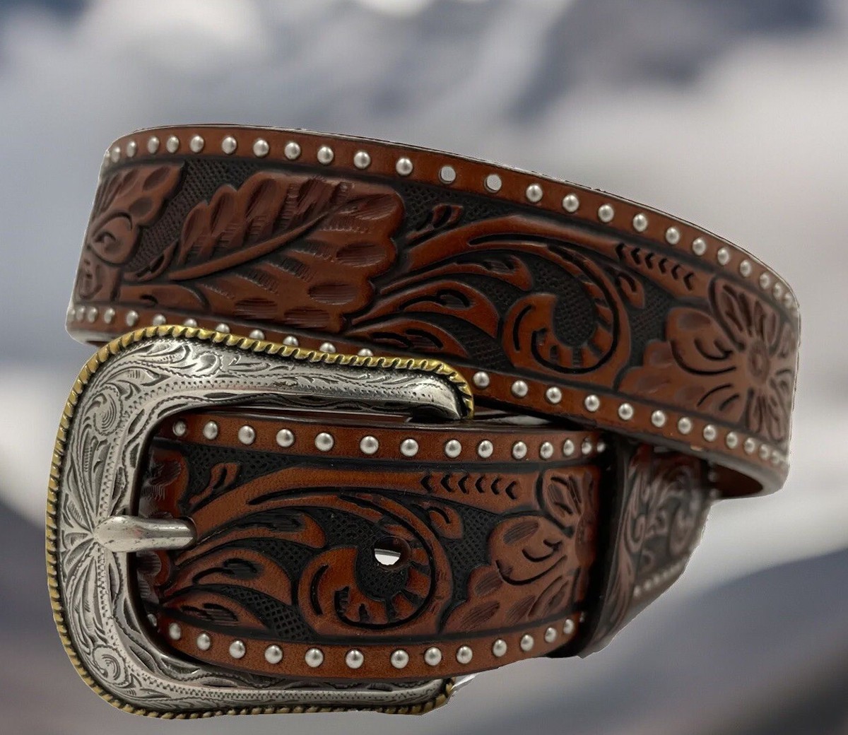 Justin Women\'s Kaitlyn Crystal Brown Belt Size 34 Belts main image 2