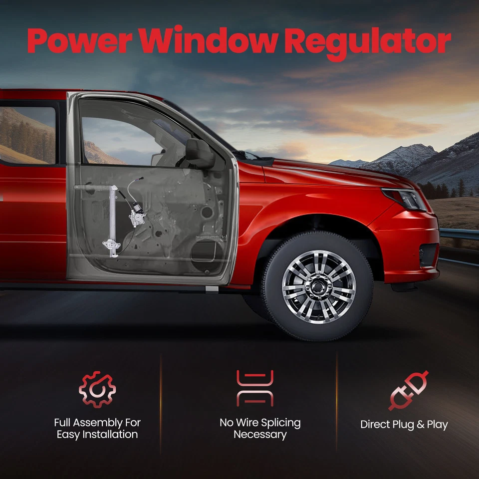 2x Regulador de Janela de Energia Frontal com Motor para 05-21 Nissan Frontier 05-15 Xterra - Imagem 4 de 4