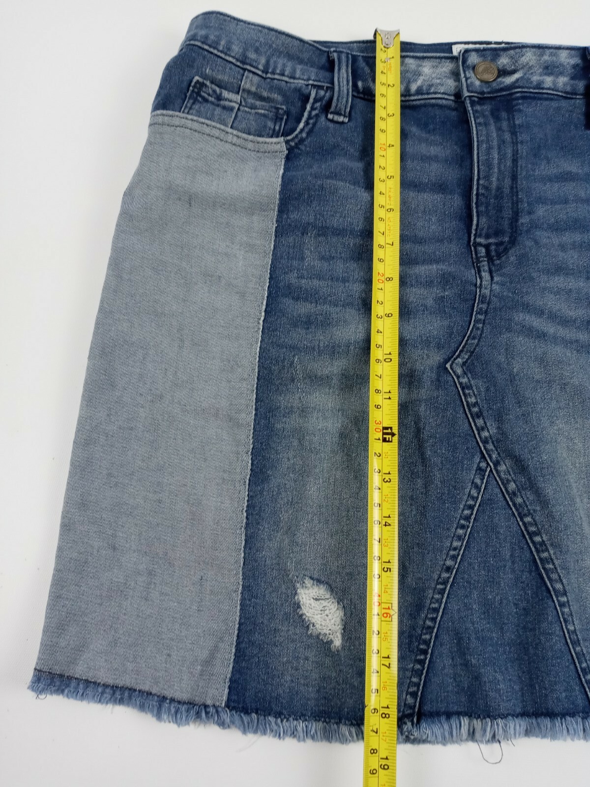 Libby Edelman  Denim Jean Skirt Size Large Patchw… - image 6