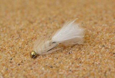 6 Ct - Tungsten Micro White Wooly Bugger Jig Head Fly - Euro nymph - Hanak Hook