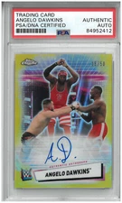 ANGELO DAWKINS SIGNED AUTOGRAPH SLABBED WWE 2021 TOPPS CHROME CARD 15/50 PSA DNA