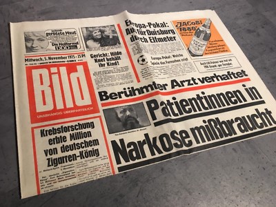 BILDzeitung 05.11.1975 November 5.11.1975 Geschenk Geburtstag 44. 45. Duisburg