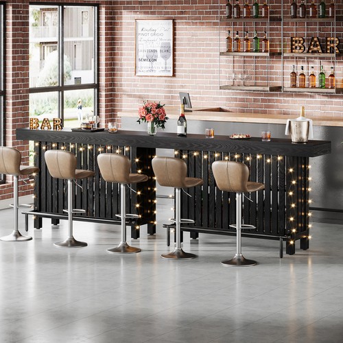Tribesigns 63-Inch Large Home Bar Unit, 2-Tier Modern Bar Table with Footrest - Picture 22 of 25