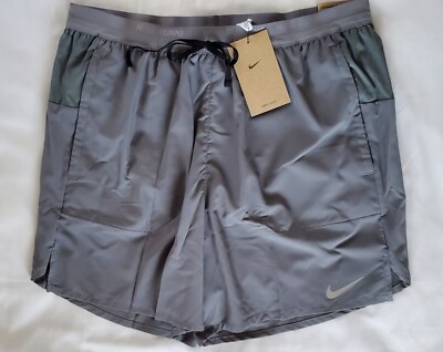 Nike Men Dri-Fit Stride 5” Brief Lined Running Shorts Grey DM4755-084 Sz L 