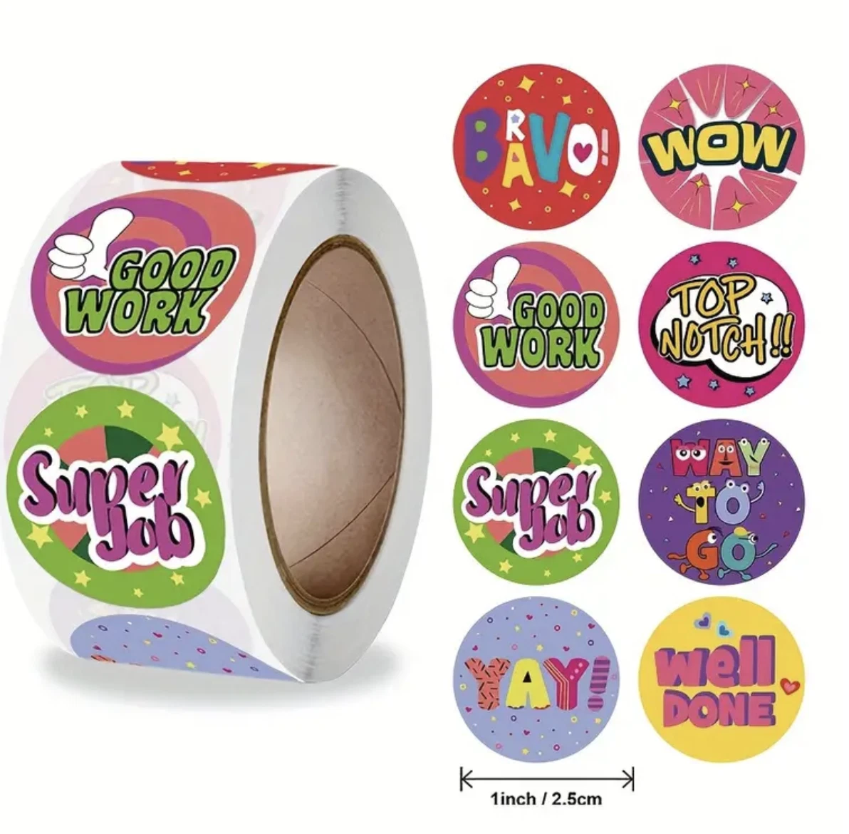 Positive Reward Teacher Merit Stickers 2.5cm 50/100pc Kids Classroom Award