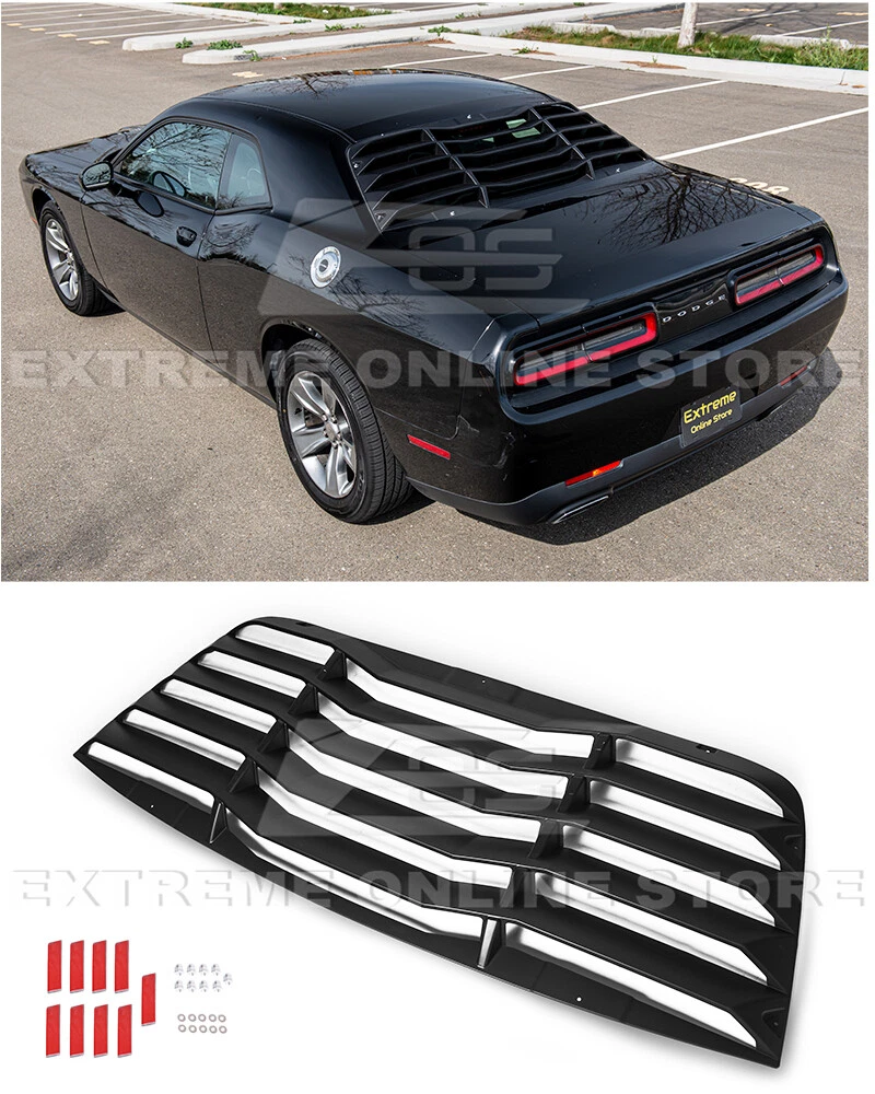 For 08 Up Dodge Challenger Primer Black Rear Window Louver Sun