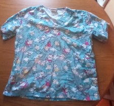 UA Dental Monkeys Scrubs Top Size M Women's Preowned 
