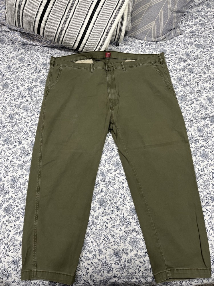 Levi's Men's XX Chino Pants Olive Green Khaki Standard Taper 48x29