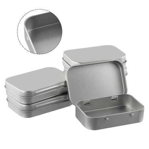 6 Pcs Metal Box Container Hinged Lid Small Empty Storage Box For Small Cosmetics - Picture 7 of 24