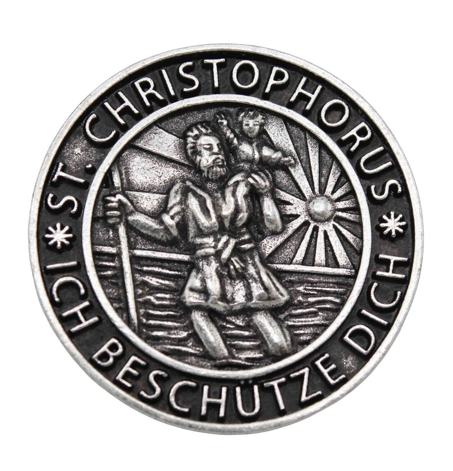 St. Christophorus Reisebegleiter Münze zum Aufkleben