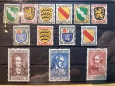 All. Bes. Franz. Zone, Allg. Ausg, 1945: Satz "Wappen/Dichter" postfrisch. (307)