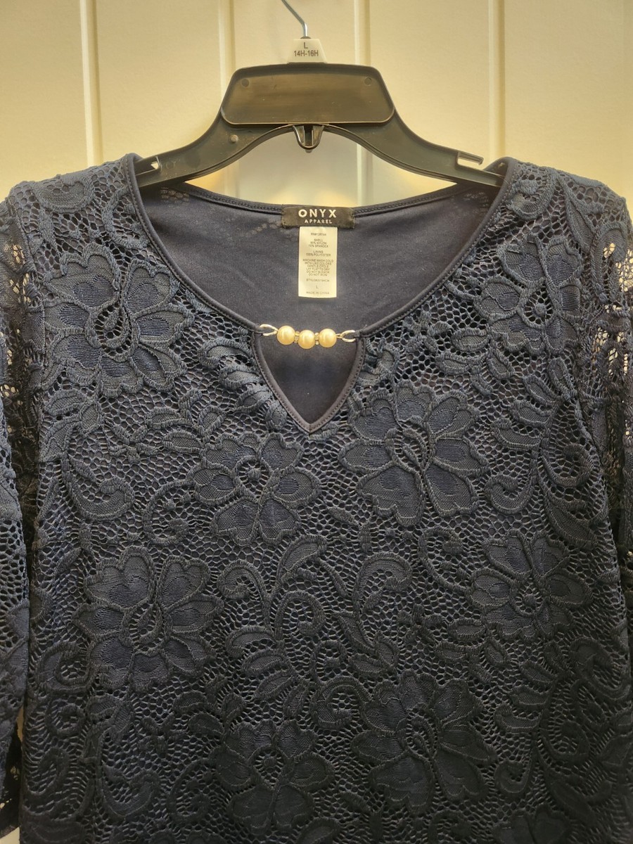 ONYX Apparel Lace Fancy Top Women Size L | eBay