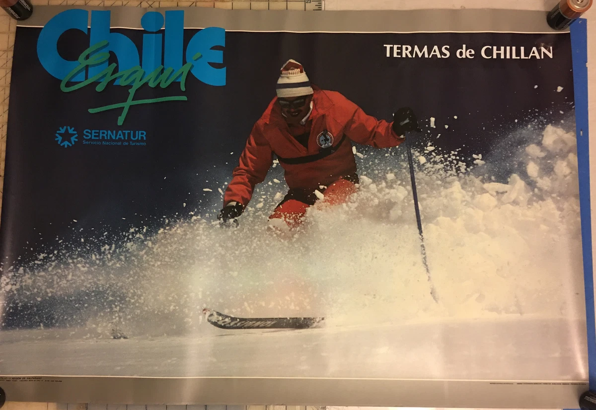 Chile esgui TERMAS DE CHILLAN Ski POSTER 30x21” | eBay