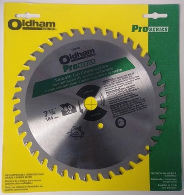 Oldham Pro Series 7257740 7-1/4'' x 40 ATB Smooth Cut Combination Saw Blade USA