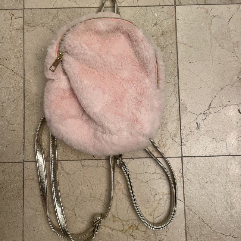 Girl’s Pink Fuzzy Mini Backpack By Capelli New York