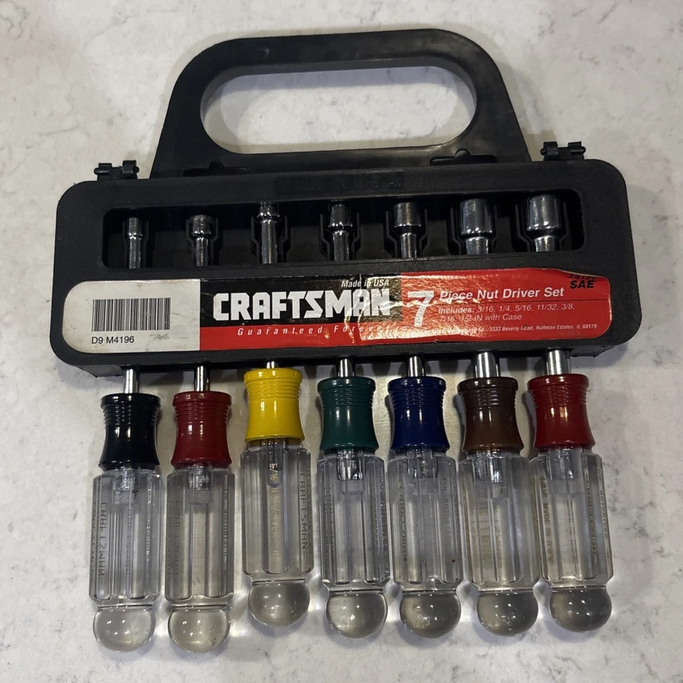 Craftsman USA 9-4196 Nutdriver Set 7 Pc. with wall holder 3/16" thru 1/2" G443 - Image 3 of 4