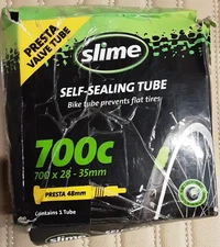 Slime 700c x 28–35mm Presta 48mm Self-Sealing Hybrid Bicycle Inner Tube