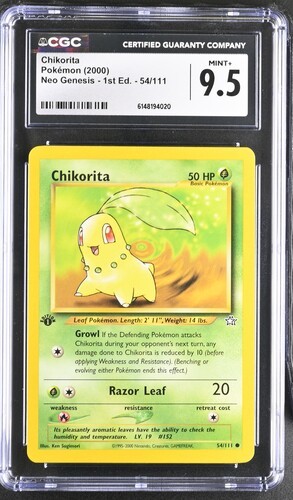 Chikorita (1st Edition) graded CGC 9.5 for sale on eBay