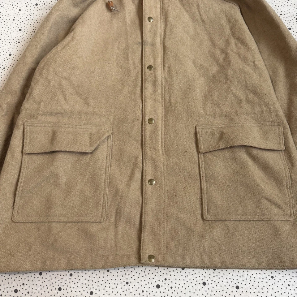 Abrigo L.L.Bean Vintage Años 80 Para Hombre XL Rojo Tostado Lana Anorak Tareas Con Capucha Foto 2 de 4