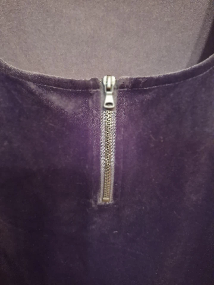 Top corto de terciopelo negro Vera Moda Athena 1/4 cremallera grande whisigoth bruja gótica Foto 4 de 4