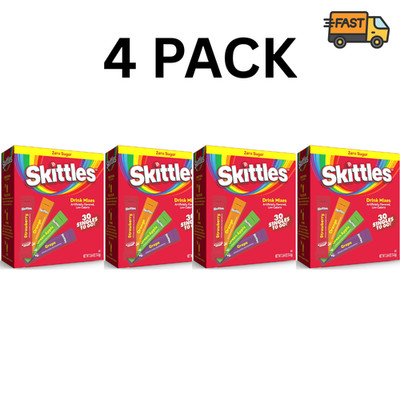 Skittles Zero Sugar Drink Mix Singles To Go 30 Singles 4 Pack Variety Powder