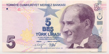 2009 Turkey 5 Lirasi 905921 Paper Money Banknotes Currency