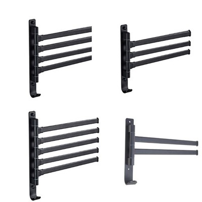 Rotating Towel Bar Wall Mounted Storage Shelf for Bathroom Kitchen Waterproof