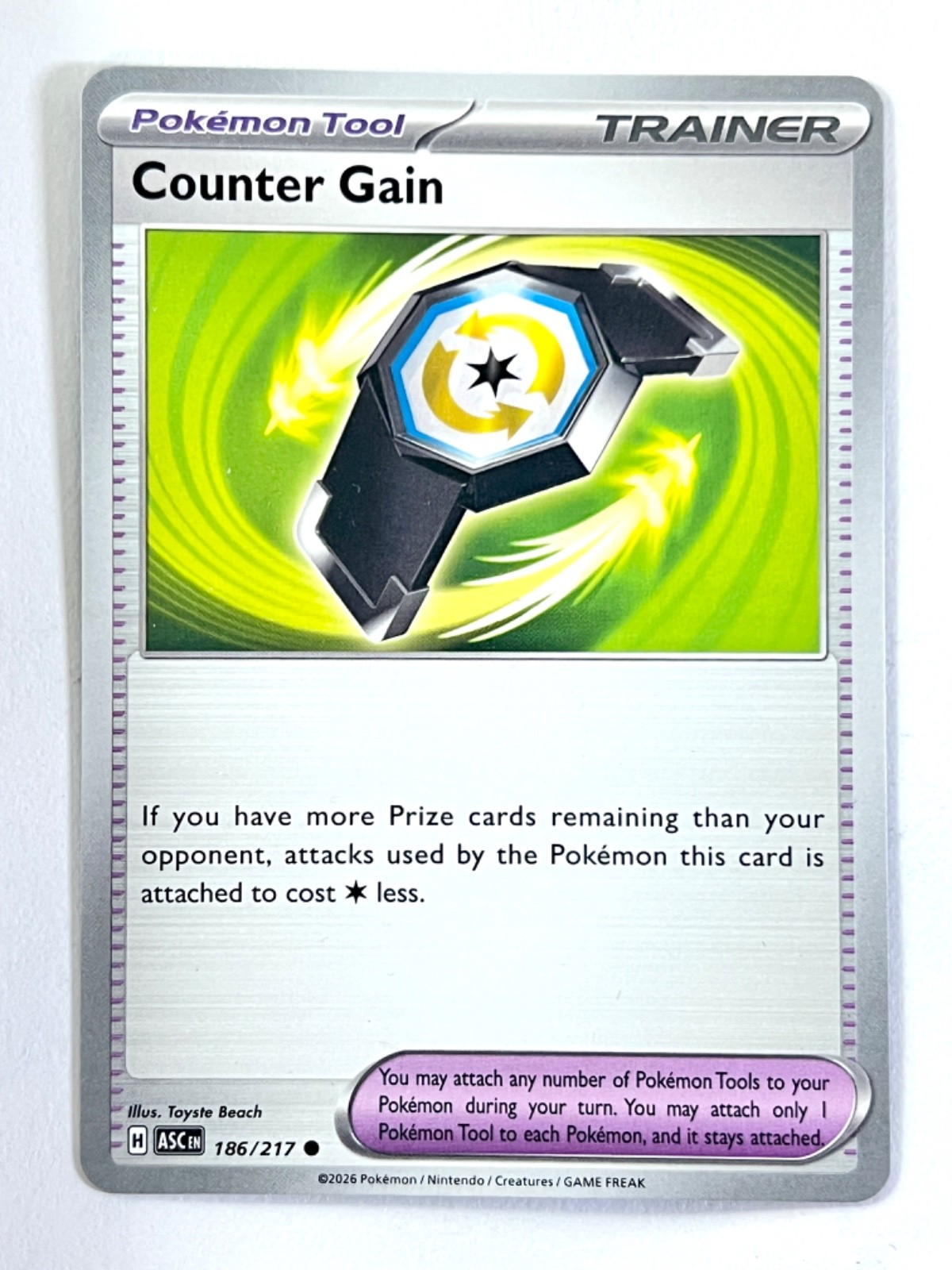 Counter Gain 186/217 Common Ascended Heroes Pokemon TCG Pack Fresh Near Mint NM