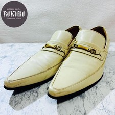 DOLCE & GABBANA Pointed Toe Dress Shoes Loafer Off-White Size 7 DG1225719