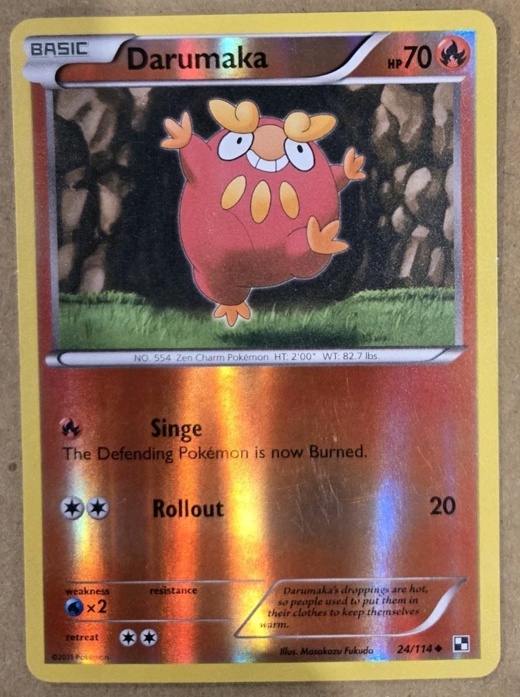 2011 Pokémon 24/114 Darumaka Reverse Holo Card