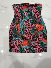 Stylish Pink and Green Patterned Dress
