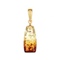 Cavill Bernstein AnhäNger 2,65Ct Sterling Silber Vergoldet Gelb Orange