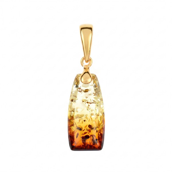 Cavill Bernstein AnhäNger 2,65Ct Sterling Silber Vergoldet Gelb Orange-image