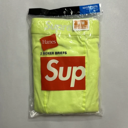 Lot de 2 boxers Supreme vert taille M slip Hanes sous vêtement créateur neuf authentique