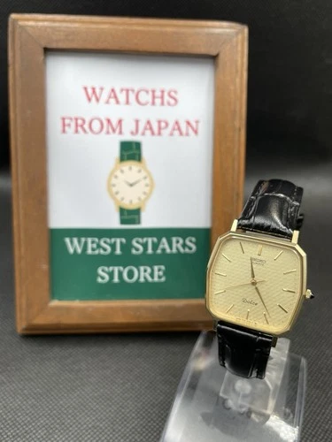 [Near Mint] Vintage SEIKO Dolce 7731-5120 Gold Quartz Men's Watch From JAPAN