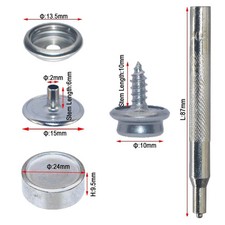 30sets Canvas Snap Kit Tool,Screws Snaps Marine Grade 3/8" Socket Stainless S...