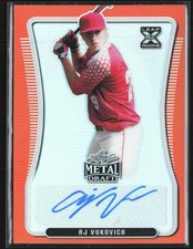 AJ Vukovich 2020 Leaf Metal Draft Orange Rainbow RC Auto /7 #BA-AJV