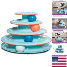 Interactive 4-Tier Cat Puzzle Toy with Non-Slip Design for Multi-Cat Households