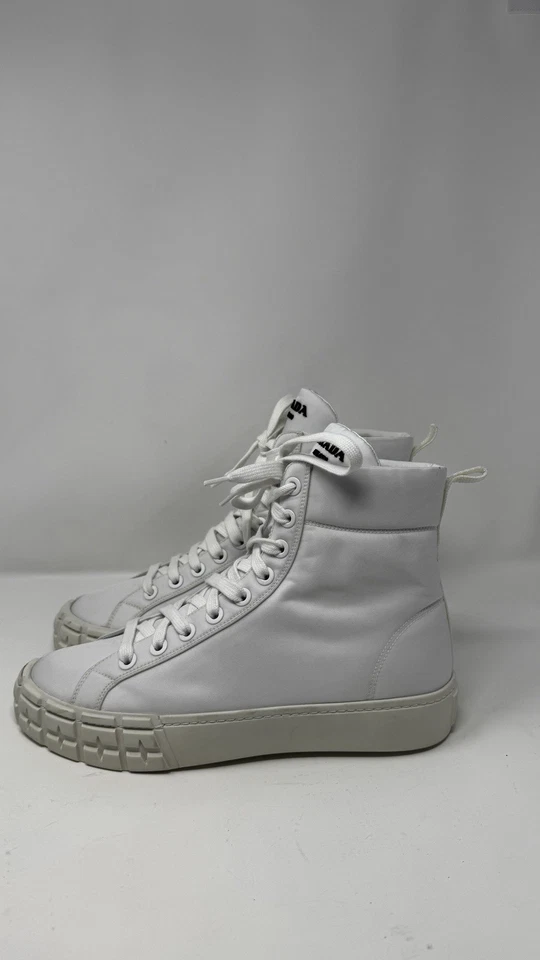 Zapatillas blancas de nailon PRADA de caña alta para mujer talla 11 EE. UU. *ver descripción* Foto 3 de 4