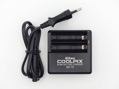 Nikon Coolpix MH-70 Ladegerät 2 Ni-MH AA Akku Kamera L30 L330 2100 3100 Netzteil