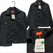 Bossi Satin Jean Jacket NWT Tags Hoodie Medium New Button Up Trucker Jacket