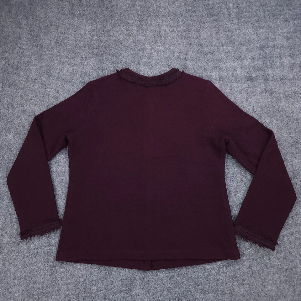 Suéter Karl Lagerfeld Mujer Grande Borgoña Mezcla Lana Cárdigan Chaqueta Bolsillos Foto 2 de 4