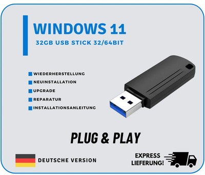 32GB WINDOWS 11 PRO & HOME | INSTALLATIONS USB-STICK | REPARATUR | 64BIT