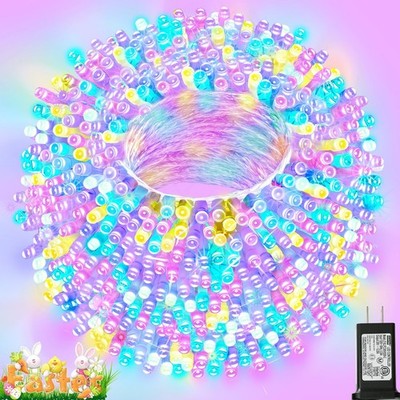 Colorful String Lights Easter Decoration, 66 ft 200 LED Easter Pastel Lights ...