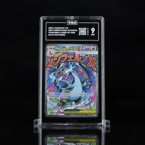 Mega Charizard X ex - 023 - ME: Mega Evolution Promo (MEP) Holo Tag Mint 9